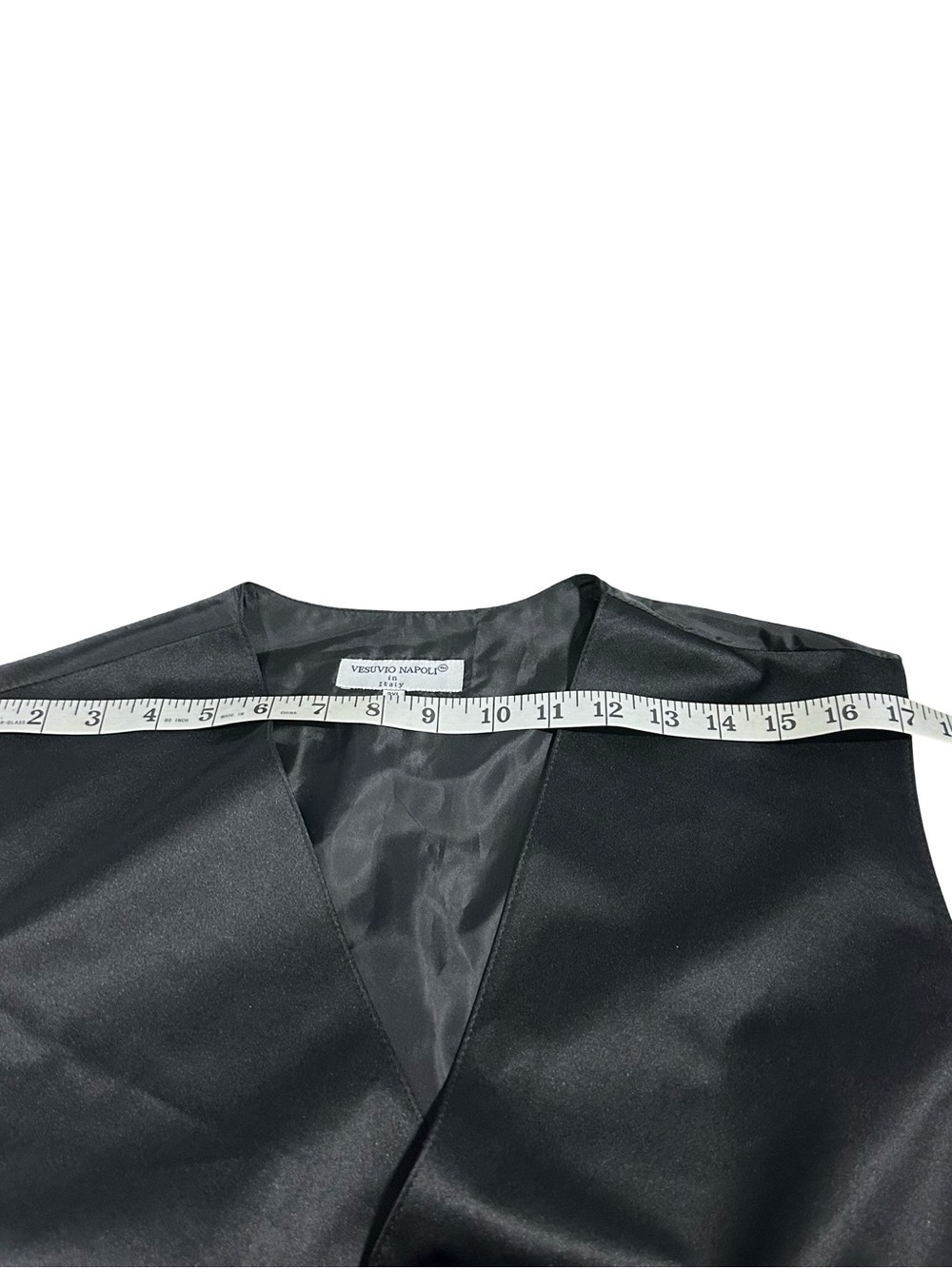 Vesuvio Napoli Mens Satin Tuxedo Vest Waistcoat Black Big & Tall Sz 3XL XXXL - Picture 12 of 14